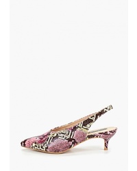 Розовые кожаные туфли со змеиным рисунком от LOST INK