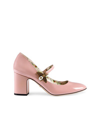 Розовые кожаные туфли от Gucci
