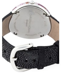 Женские розовые кожаные часы с камуфляжным принтом от Christian Koban