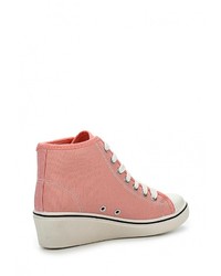 Розовые кроссовки на танкетке от Exquily