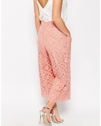 Розовые кружевные брюки-кюлоты от Asos