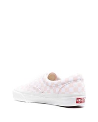 Мужские розовые низкие кеды в клетку от Vans