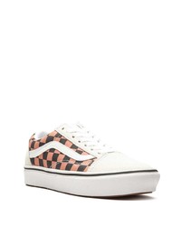 Мужские розовые низкие кеды из плотной ткани в клетку от Vans