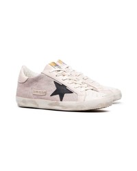 Женские розовые низкие кеды из плотной ткани от Golden Goose Deluxe Brand