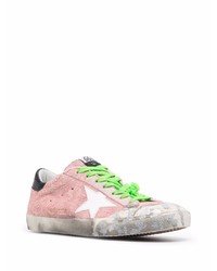 Мужские розовые низкие кеды из плотной ткани от Golden Goose