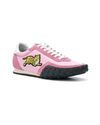 Женские розовые низкие кеды с принтом от Kenzo