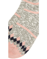 Женские розовые носки в горизонтальную полоску от Madewell