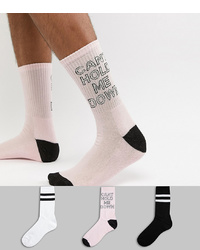 Мужские розовые носки с принтом от New Look