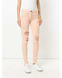 Розовые рваные джинсы скинни от Elisabetta Franchi