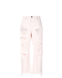 Женские розовые рваные джинсы от Alexander Wang