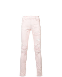 Мужские розовые рваные джинсы от Amiri