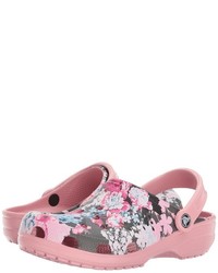 Розовые сабо с принтом