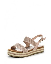 Розовые сандалии на плоской подошве от Marco Tozzi