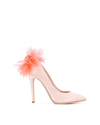 Розовые сатиновые туфли с украшением от Olgana