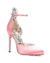 Розовые сатиновые туфли от Gucci