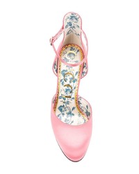 Розовые сатиновые туфли от Gucci