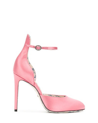 Розовые сатиновые туфли от Gucci