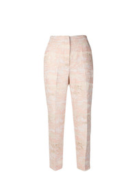 Розовые узкие брюки с вышивкой от Blugirl