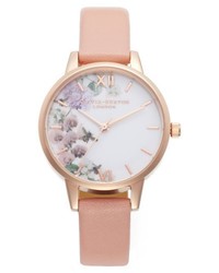 Розовые часы с цветочным принтом