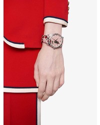 Женские розовые часы со змеиным рисунком от Gucci