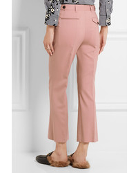 Розовые шерстяные брюки-клеш от Miu Miu