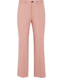 Розовые шерстяные брюки-клеш от Miu Miu