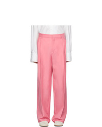 Розовые шерстяные брюки чинос