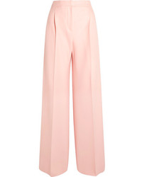 Розовые шерстяные широкие брюки от Max Mara