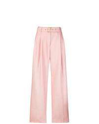 Розовые широкие брюки в вертикальную полоску от Sies Marjan