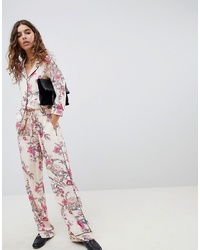 Розовые широкие брюки с цветочным принтом от B.young