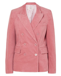 Женский розовый бархатный двубортный пиджак от Isabel Marant Etoile