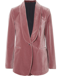 Женский розовый бархатный пиджак от Brunello Cucinelli