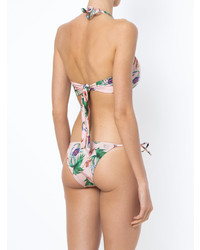 Розовый бикини-топ с принтом от BRIGITTE