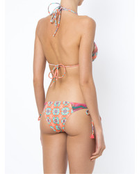 Розовый бикини-топ с принтом от BRIGITTE