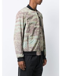 Мужской розовый бомбер с принтом от Stone Island Shadow Project
