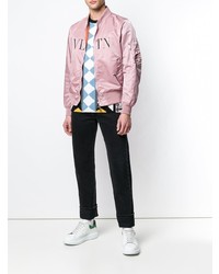 Мужской розовый бомбер от Valentino