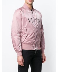 Мужской розовый бомбер от Valentino