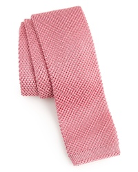 Розовый вязаный галстук
