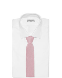 Мужской розовый вязаный галстук от Anderson & Sheppard