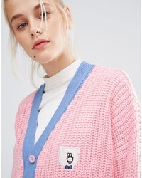 Женский розовый вязаный кардиган от Lazy Oaf