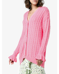 Женский розовый вязаный кардиган от Marco De Vincenzo