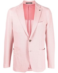 Розовый вязаный пиджак
