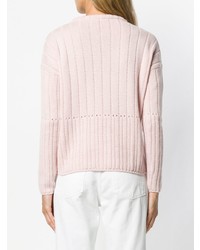 Женский розовый вязаный свитер от Loro Piana