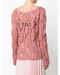 Женский розовый вязаный свитер от Ryan Roche