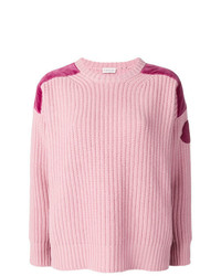 Женский розовый вязаный свитер от Moncler