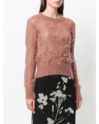 Женский розовый вязаный свитер от N°21