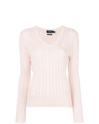 Женский розовый вязаный свитер от Polo Ralph Lauren