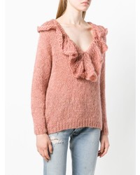 Женский розовый вязаный свитер от Mes Demoiselles