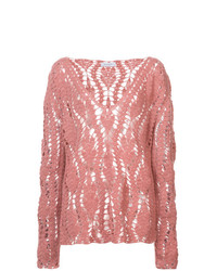 Женский розовый вязаный свитер от Ryan Roche
