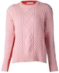 Женский розовый вязаный свитер от Sacai
